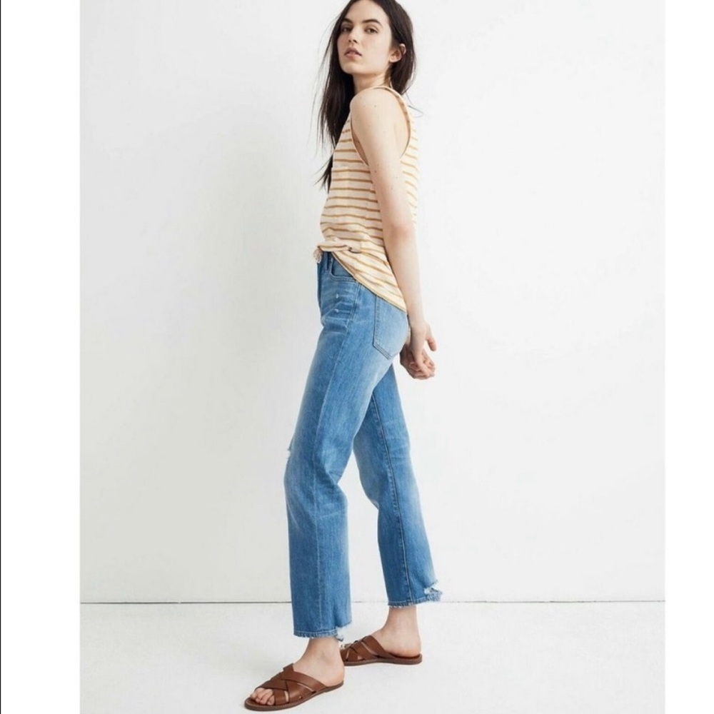 Madewell Whisper Cotton Pocket Tank in Baker Stripe
